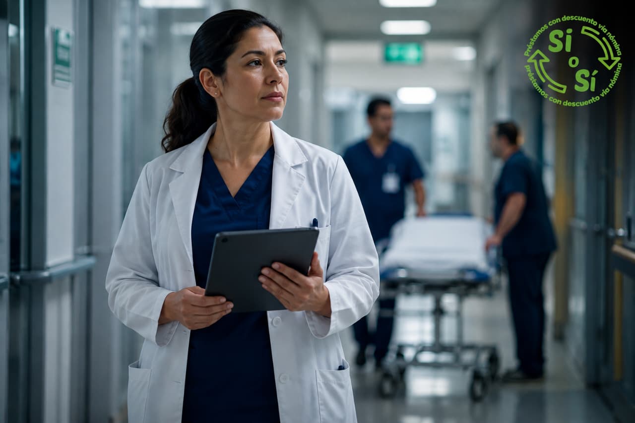 Médica en instalaciones hospitalarias