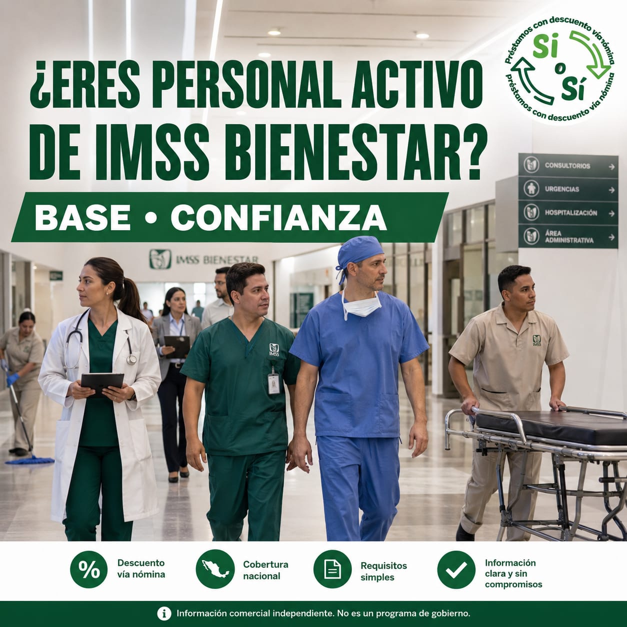 Descuento vía nómina, proceso seguro y cobertura nacional